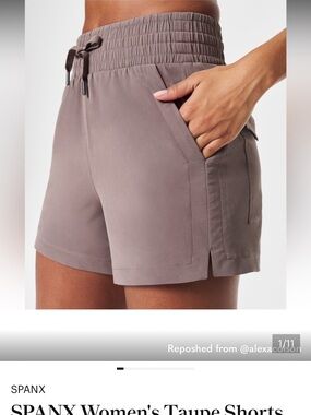 SPANX Light Taupe High-Waist Shaping Shorts
